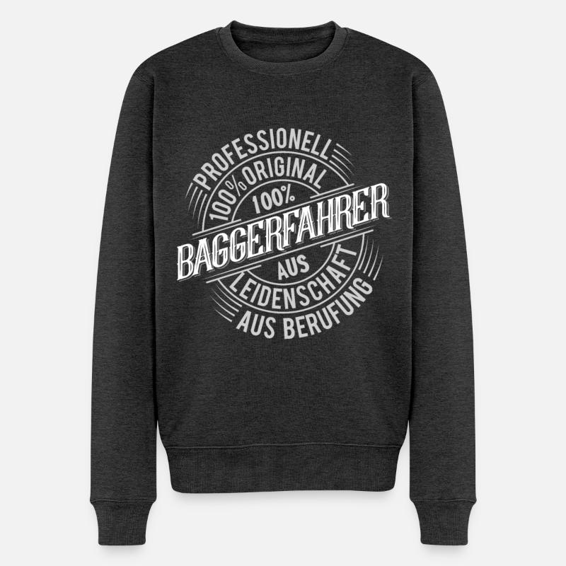 Baggerfahrer - Männer Premium Bio Pullover - Anthrazit meliert