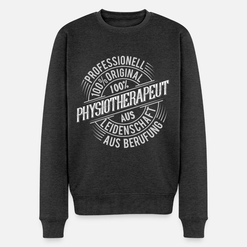 Physiotherapeut - Männer Premium Bio Pullover - Anthrazit meliert