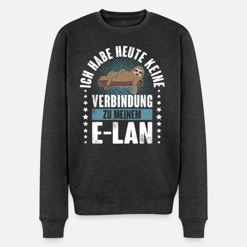 Faultier E Lan - Männer Premium Bio Pullover - Anthrazit meliert