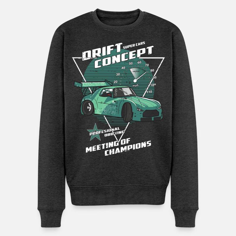 Drift Auto - Männer Premium Bio Pullover - Anthrazit meliert