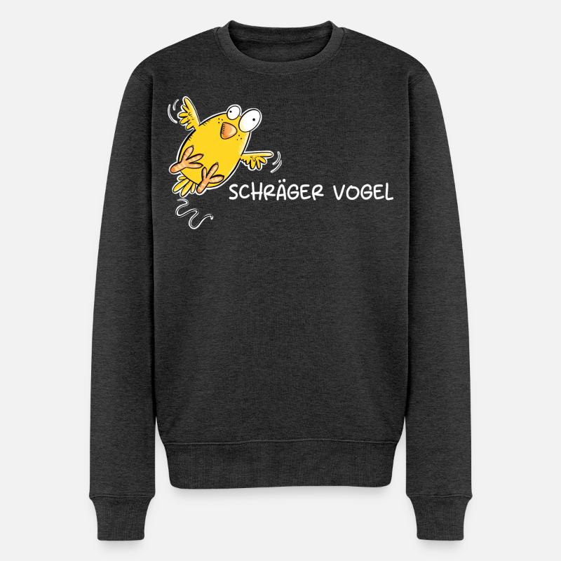 Schräger Vogel I Statement Spruch - Männer Premium Bio Pullover - Anthrazit meliert