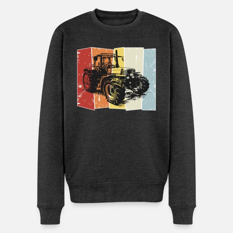 Tracteur Deutz style rétro - Pull Premium bio Homme - anthracite chiné