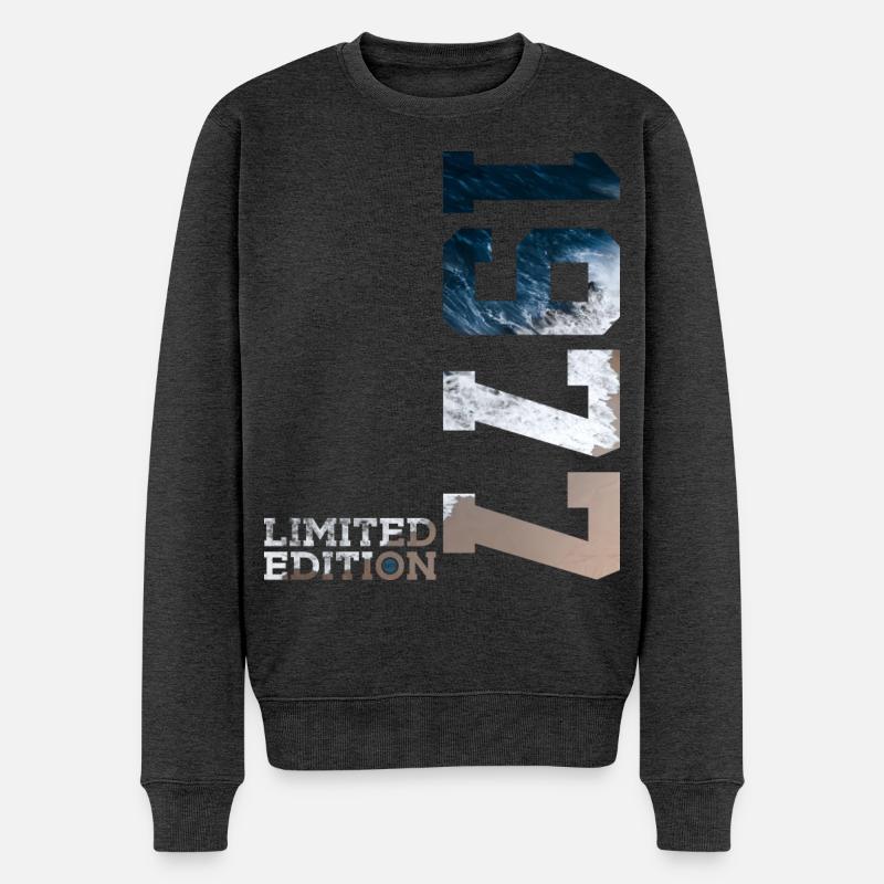 49. GEBURTSTAG LIMITED EDITION 1977 - Männer Premium Bio Pullover - Anthrazit meliert