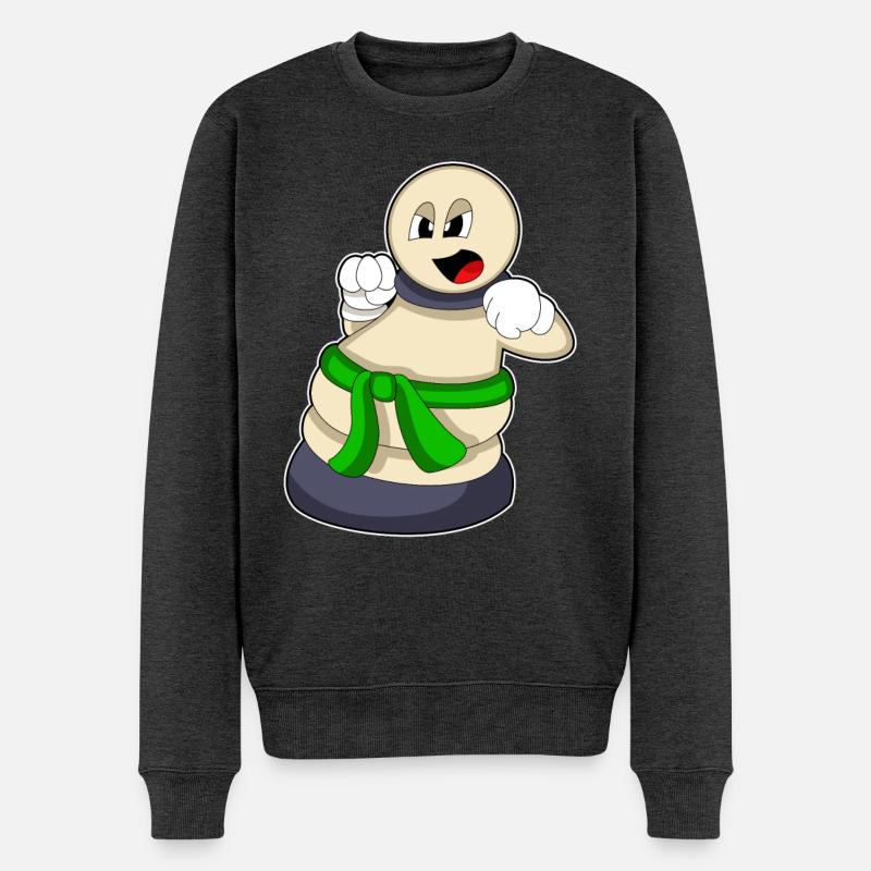 Schachfigur Bauer beim Schach - Männer Premium Bio Pullover - Anthrazit meliert