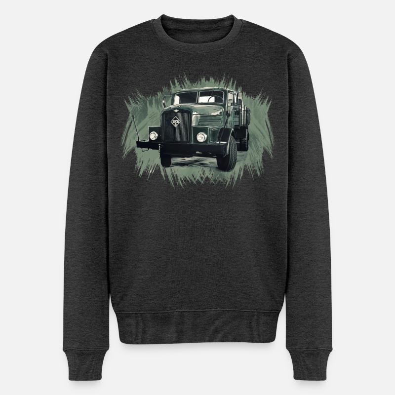 Pritschenwagen IFA H6 - Männer Premium Bio Pullover - Anthrazit meliert