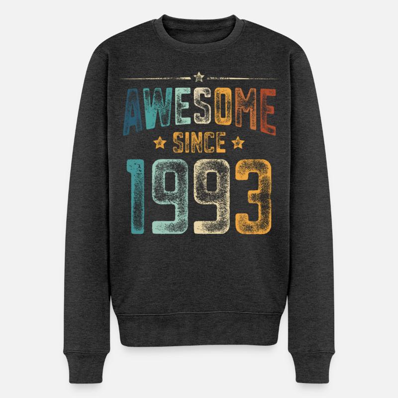 1993 Naissance Année de naissance - Pull Premium bio Homme - anthracite chiné