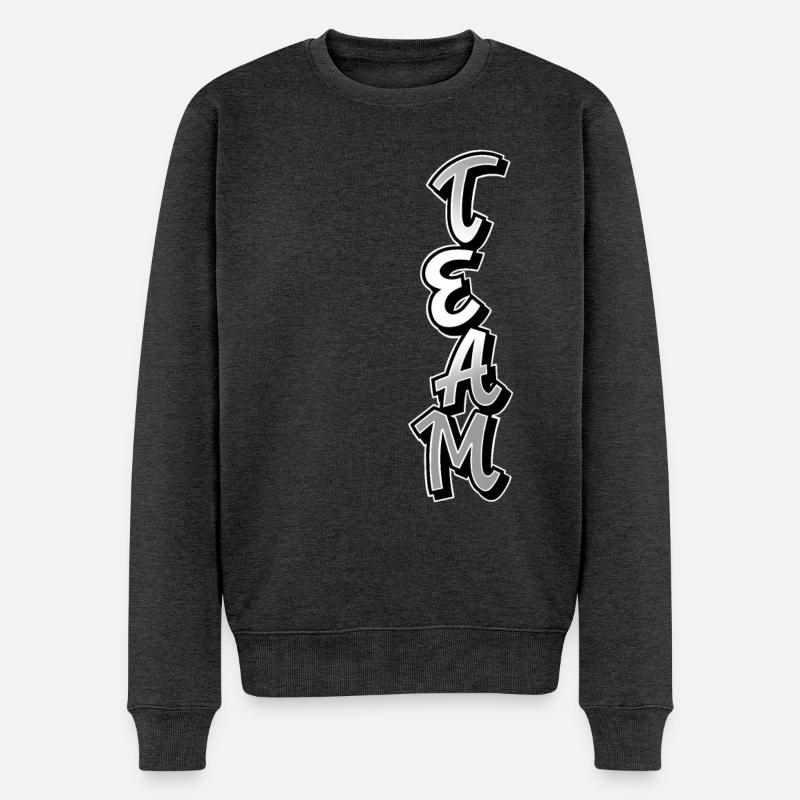 Team - Männer Premium Bio Pullover - Anthrazit meliert