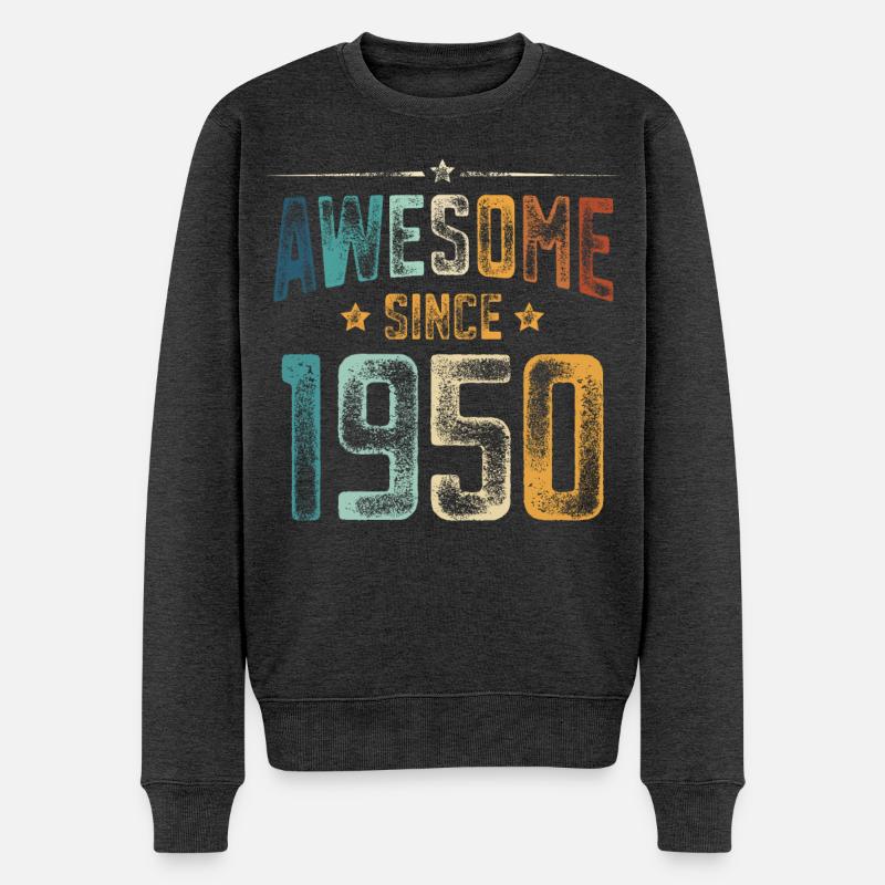 1950 Naissance Année de naissance - Pull Premium bio Homme - anthracite chiné