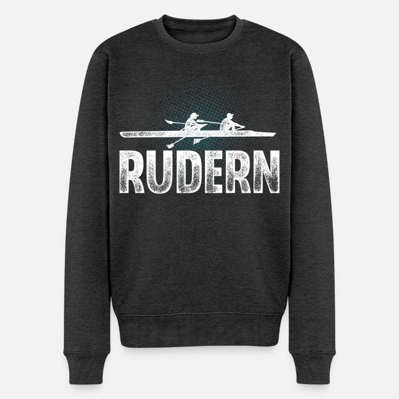 Rudern Ruderer Ruderboot - Männer Premium Bio Pullover - Anthrazit meliert
