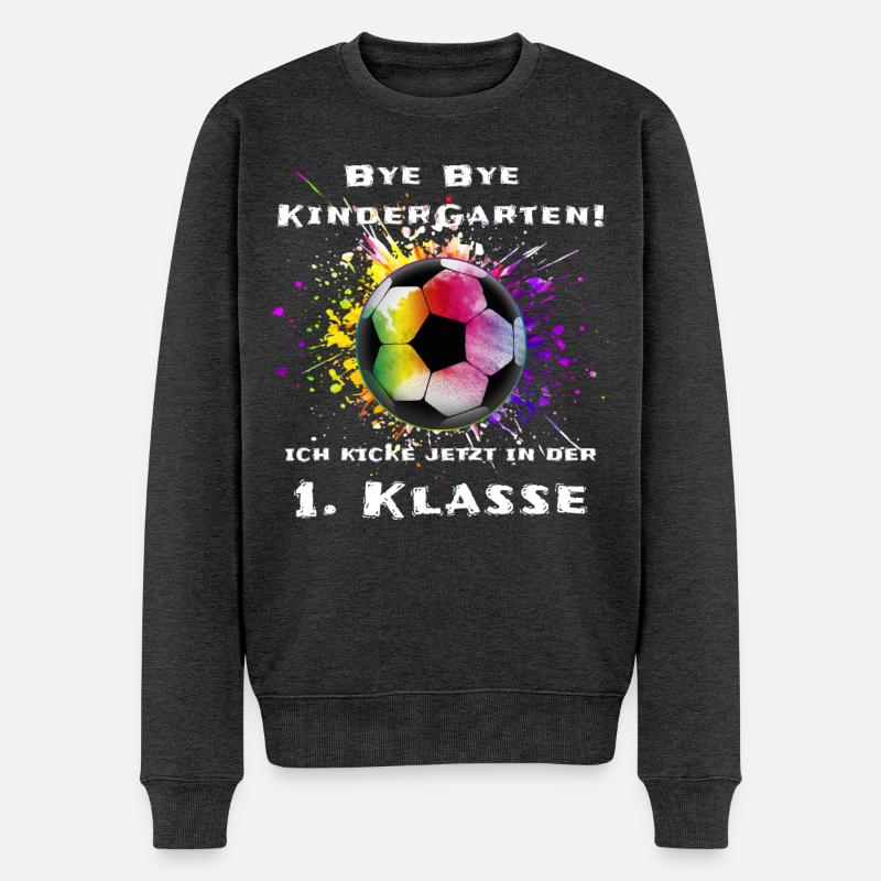 Fußball 1. Klasse - Männer Premium Bio Pullover - Anthrazit meliert