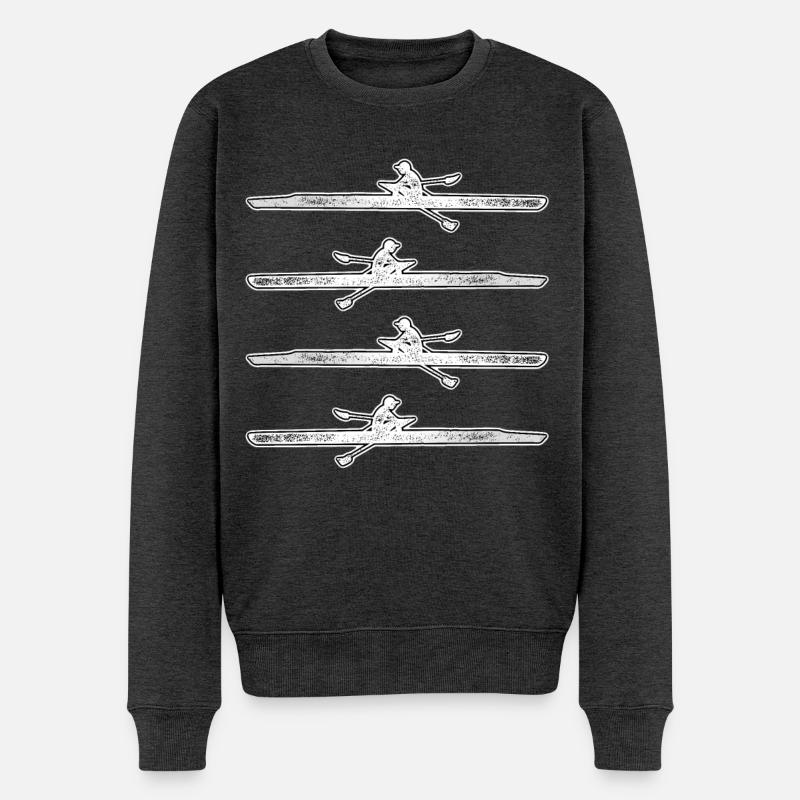 Rudern Ruderer Ruderboot - Männer Premium Bio Pullover - Anthrazit meliert