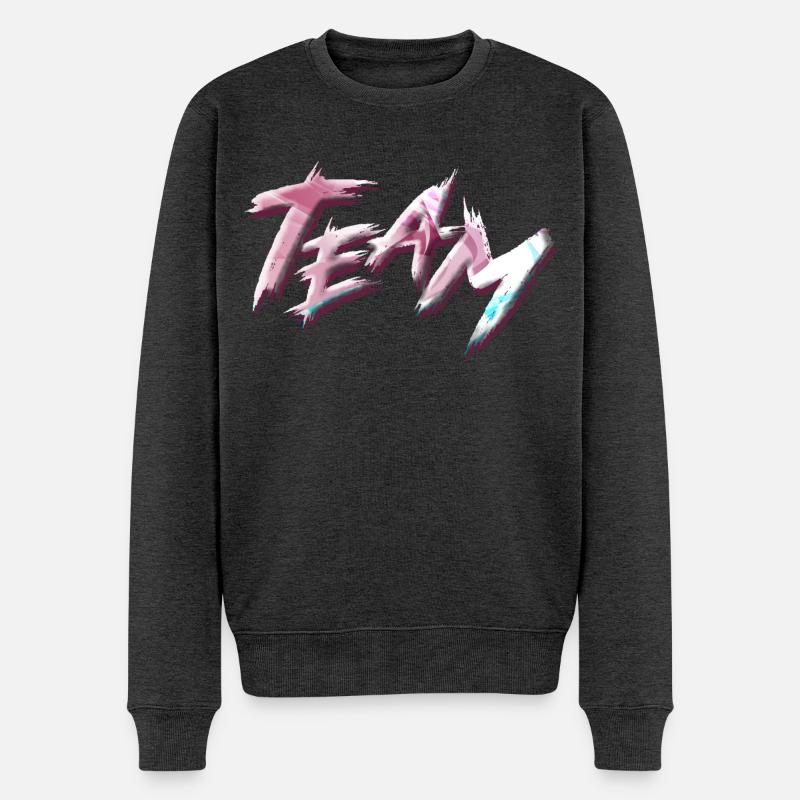 Team - Männer Premium Bio Pullover - Anthrazit meliert