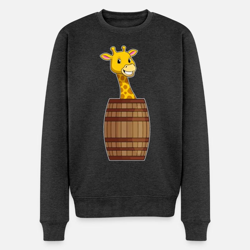 Giraffe Fass - Männer Premium Bio Pullover - Anthrazit meliert