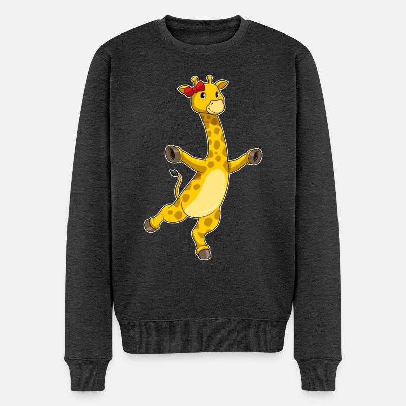 Girafe avec arc - Pull Premium bio Homme - anthracite chiné