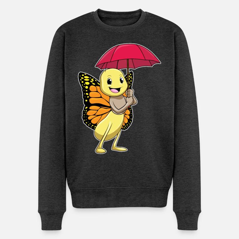 Papillon avec parapluie - Pull Premium bio Homme - anthracite chiné