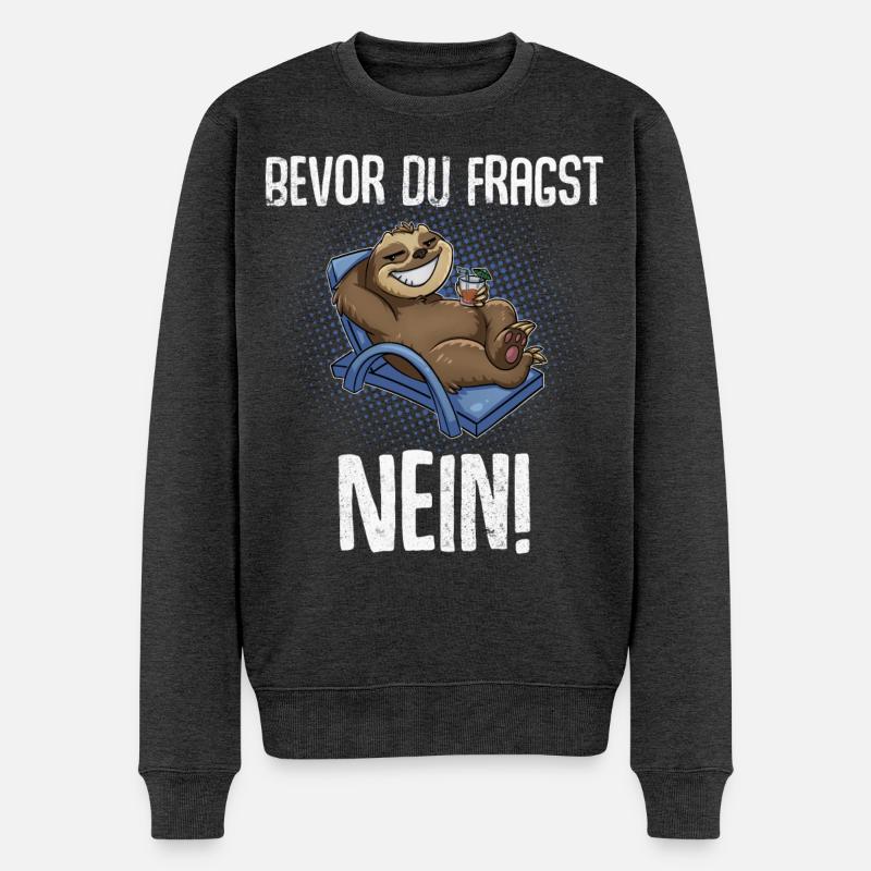 Bevor Du Fragst Nein! - Männer Premium Bio Pullover - Anthrazit meliert