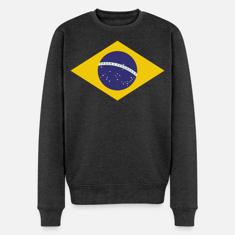 Drapeau de Brasilia - Pull Premium bio Homme - anthracite chiné