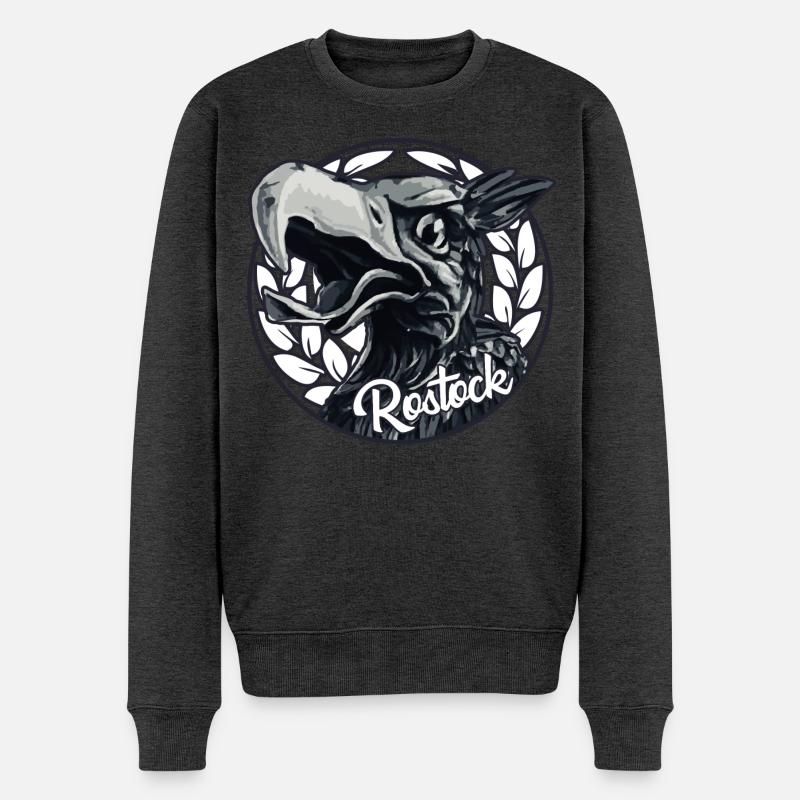 Rostock - Männer Premium Bio Pullover - Anthrazit meliert