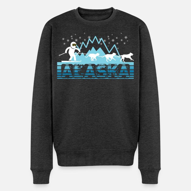 Alaska - Männer Premium Bio Pullover - Anthrazit meliert
