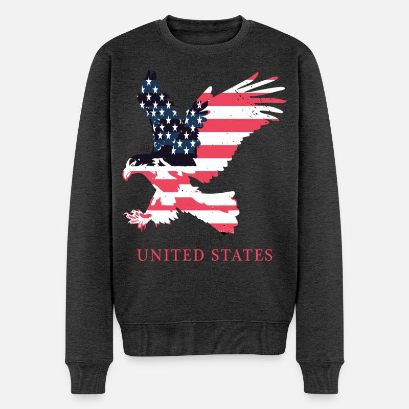 American Adler - Männer Premium Bio Pullover - Anthrazit meliert
