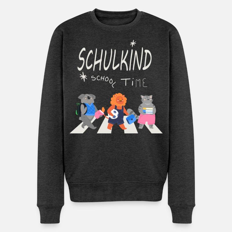 Schulanfang - Männer Premium Bio Pullover - Anthrazit meliert