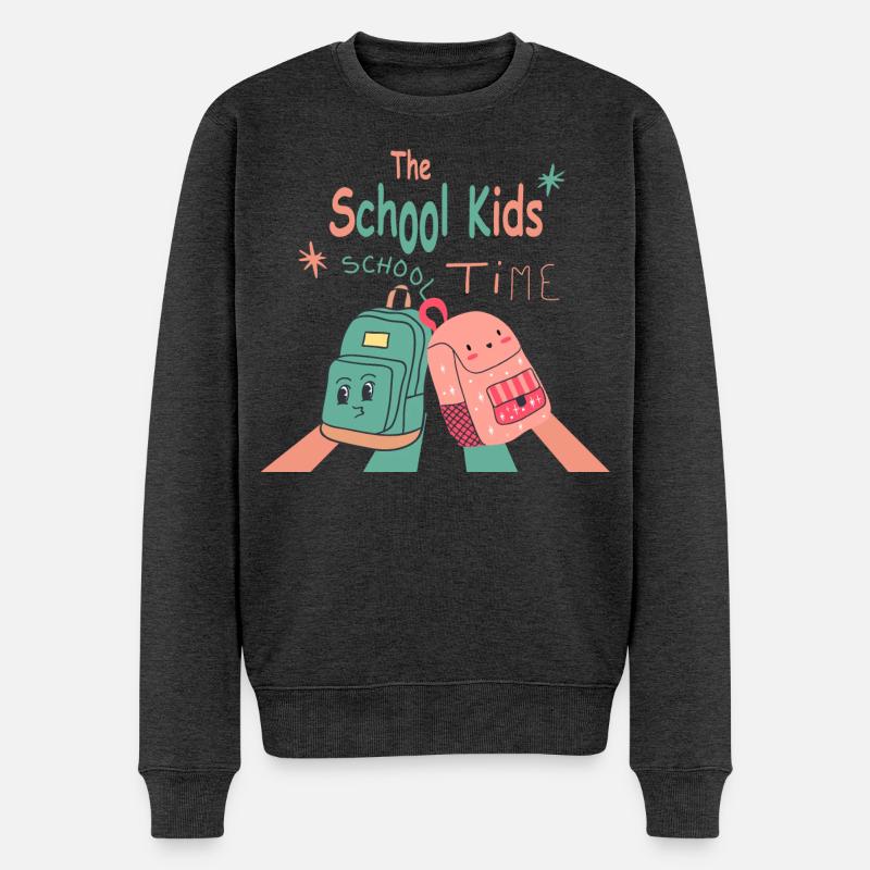 Schulanfang - Männer Premium Bio Pullover - Anthrazit meliert