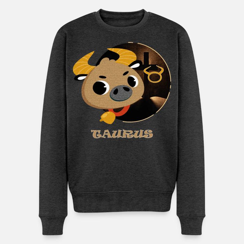 Sternzeichen Stier - Männer Premium Bio Pullover - Anthrazit meliert