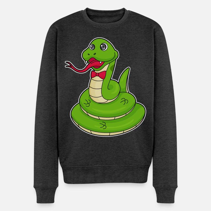 Serpent avec boucle - Pull Premium bio Homme - anthracite chiné