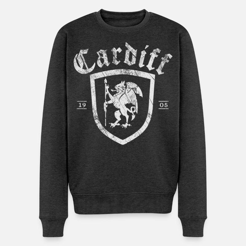 Cardiff - Männer Premium Bio Pullover - Anthrazit meliert