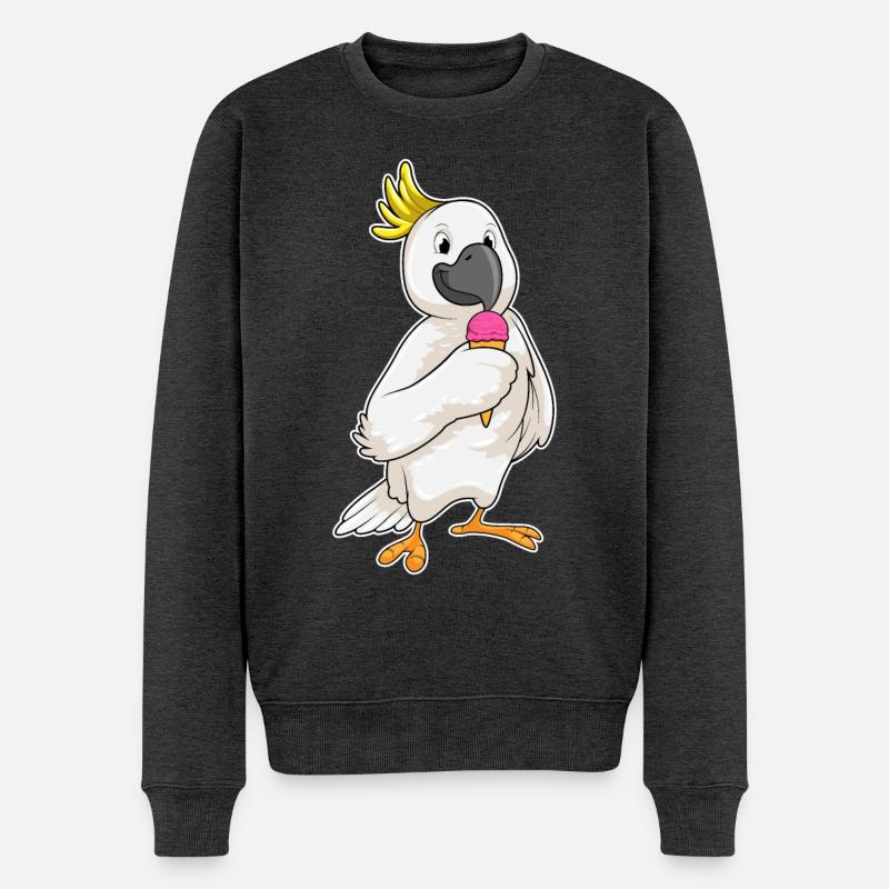 Papagei Waffeleis - Männer Premium Bio Pullover - Anthrazit meliert