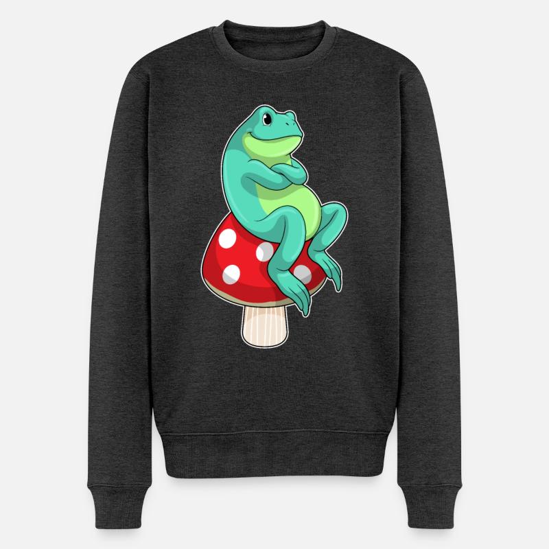 Grenouille au champignon - Pull Premium bio Homme - anthracite chiné
