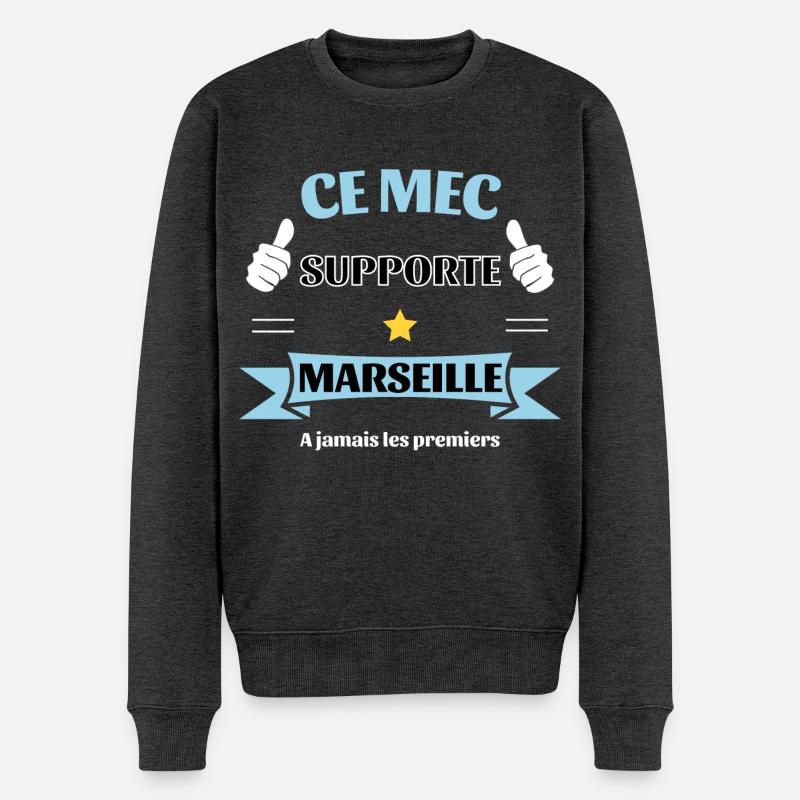 Ce mec supporte Marseille - Pull Premium bio Homme - anthracite chiné
