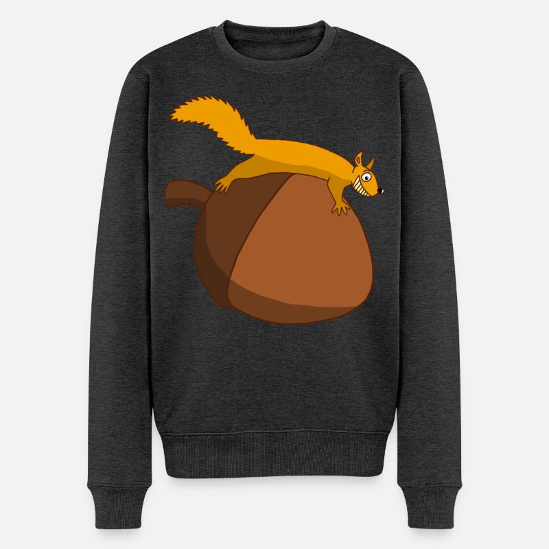 Das Eichhörnchen gegen die Eichel - Männer Premium Bio Pullover - Anthrazit meliert