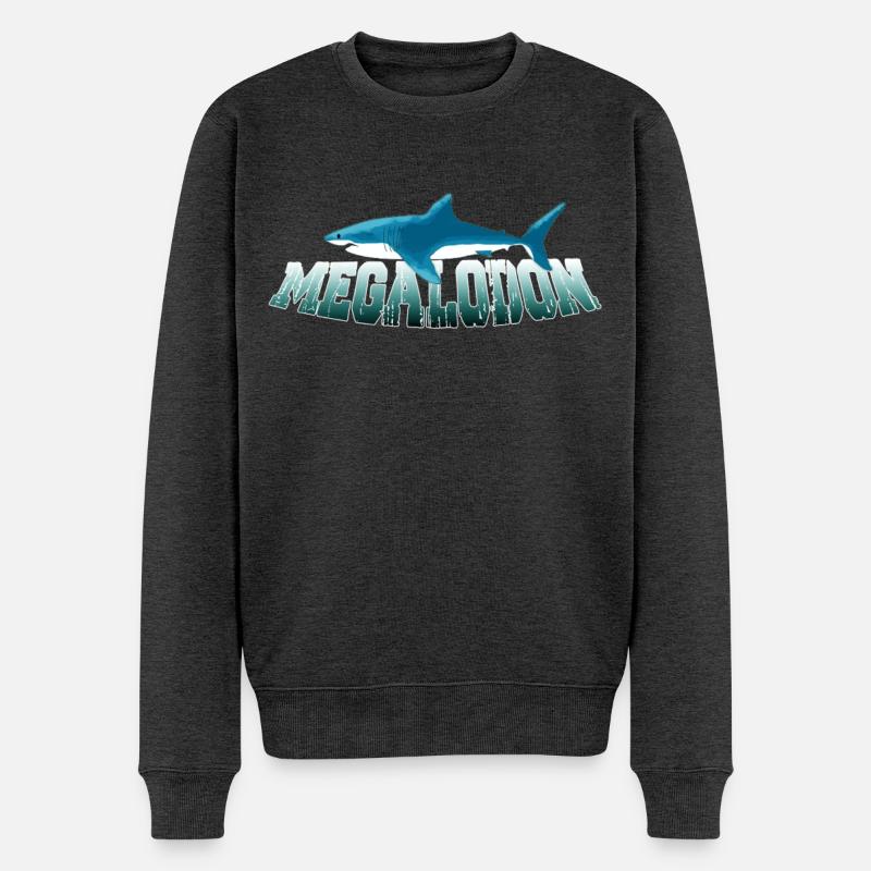 Megalodon Hunter - Requin Megalodon - Pull Premium bio Homme - anthracite chiné