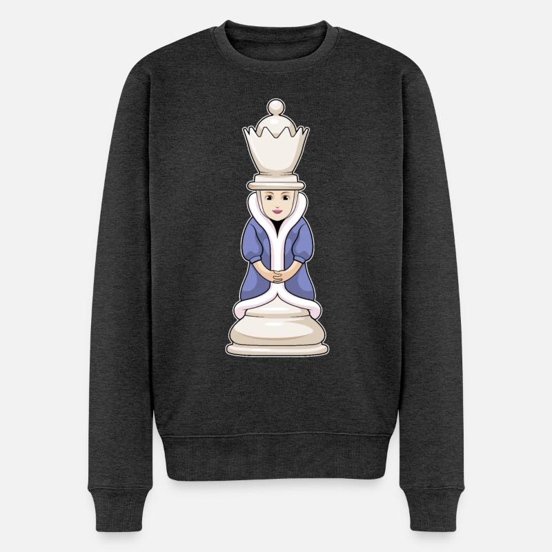 Pièce d’échecs Queen Chess - Pull Premium bio Homme - anthracite chiné