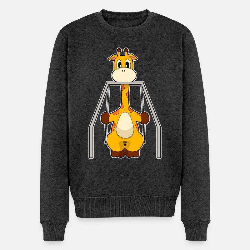 Giraffe Schaukel - Männer Premium Bio Pullover - Anthrazit meliert