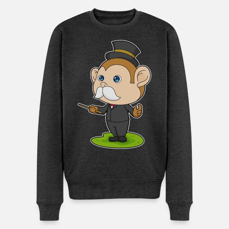 Baguette magique de singe - Pull Premium bio Homme - anthracite chiné