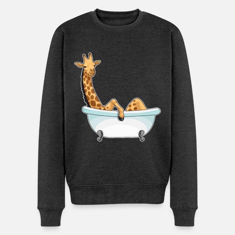 Giraffe Baden Badewanne - Männer Premium Bio Pullover - Anthrazit meliert