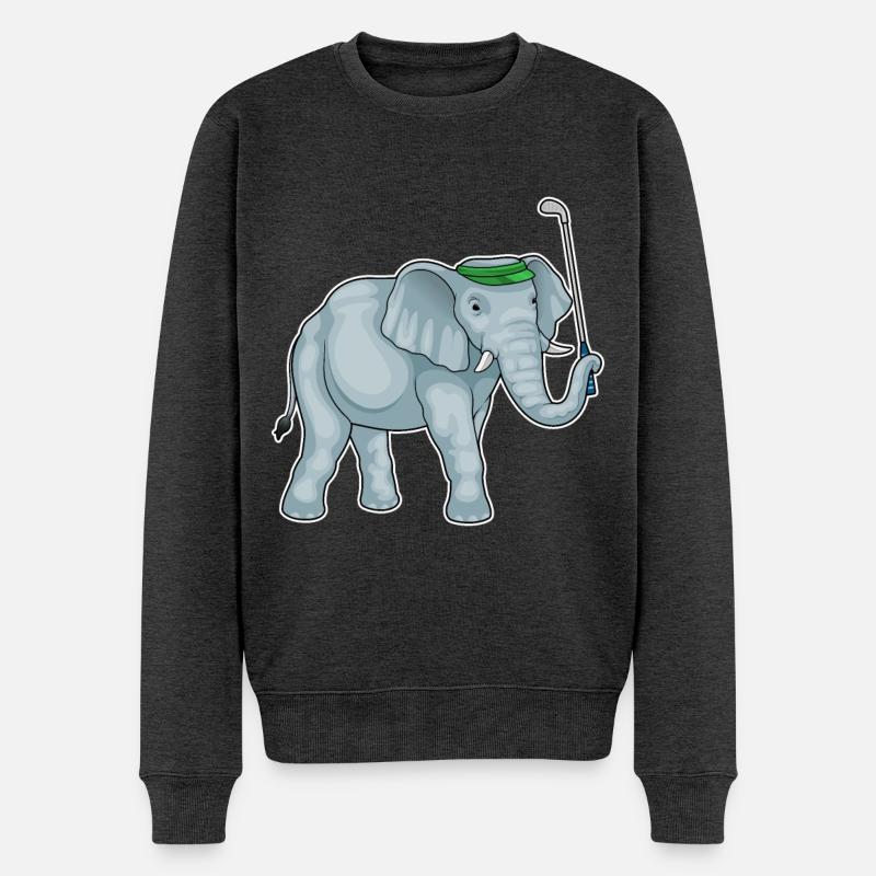 Elefant Golf Golfschläger - Männer Premium Bio Pullover - Anthrazit meliert