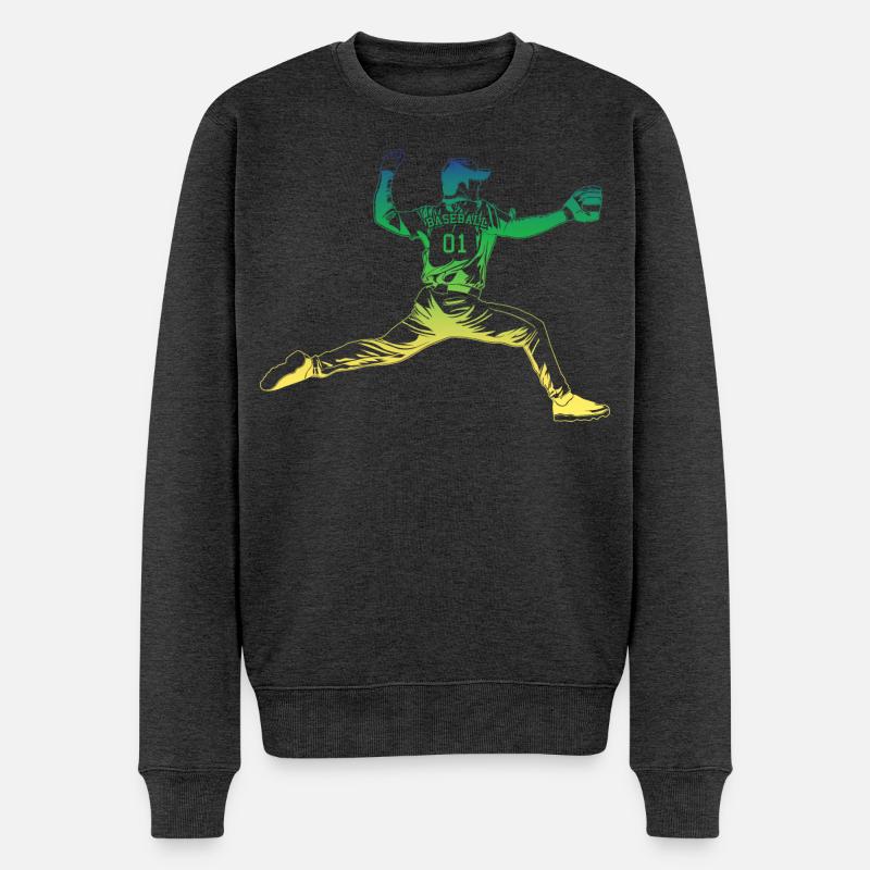 Lanceur de baseball - Pull Premium bio Homme - anthracite chiné