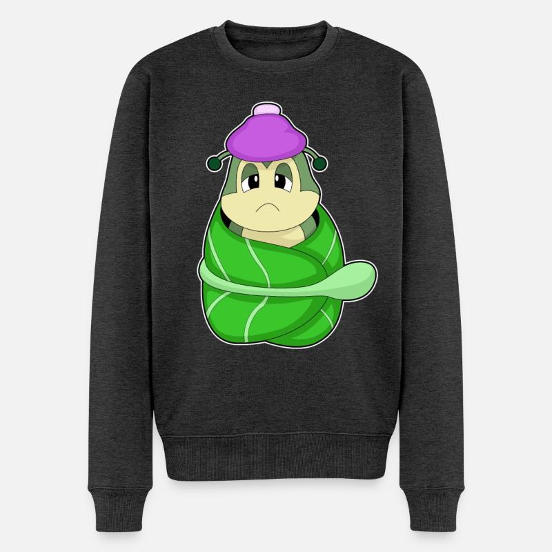 Raupe Blatt Krank - Männer Premium Bio Pullover - Anthrazit meliert