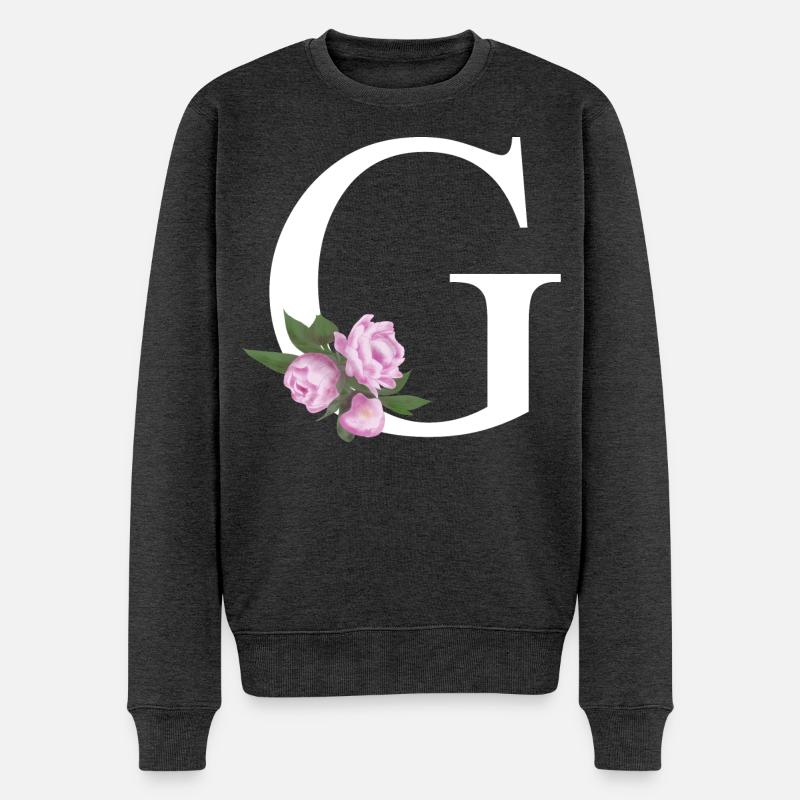 G - Männer Premium Bio Pullover - Anthrazit meliert