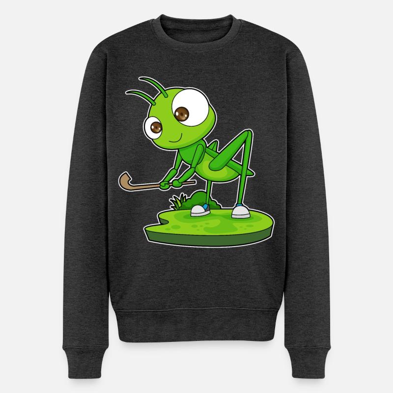 Raupe Hockey Hockeyschläger - Männer Premium Bio Pullover - Anthrazit meliert