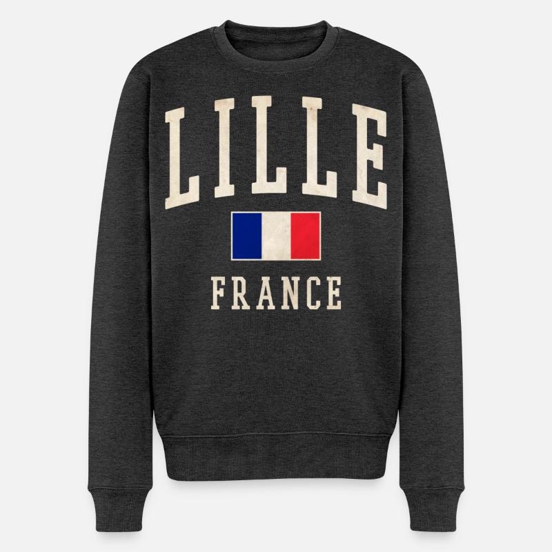 Lille Frankreich Vintage Logo - Männer Premium Bio Pullover - Anthrazit meliert