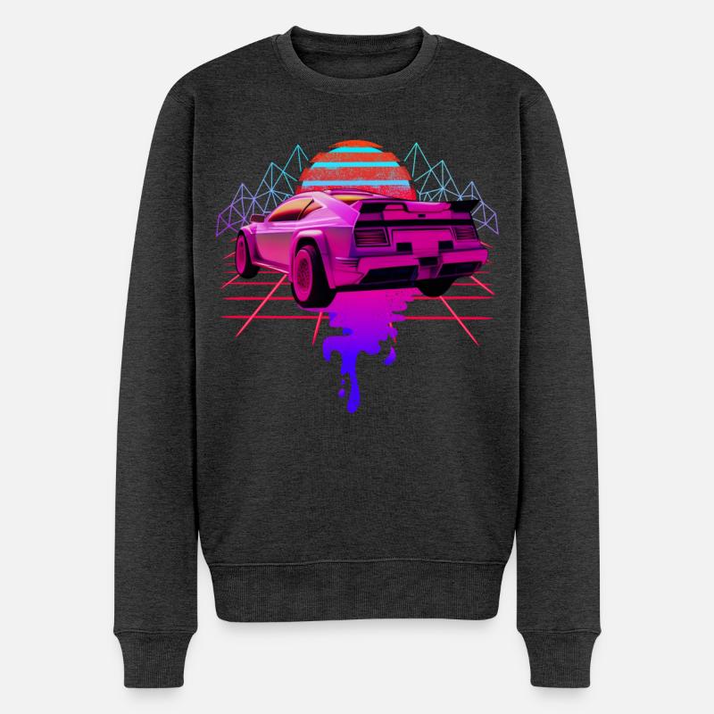 Retro Wave Racing Supercar - Pull Premium bio Homme - anthracite chiné
