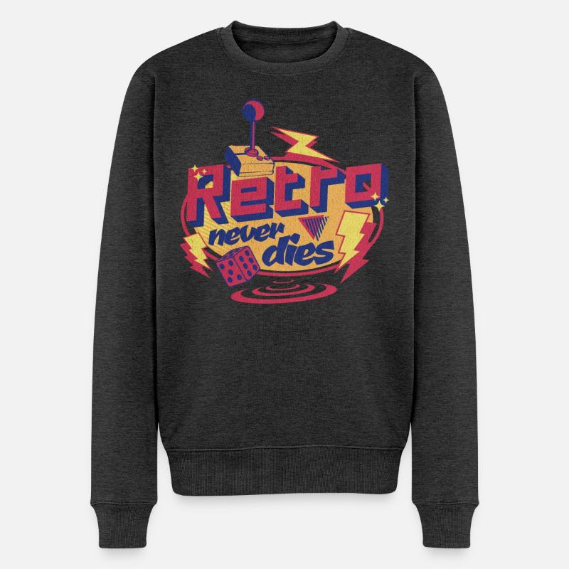 Retro stirbt nie - Männer Premium Bio Pullover - Anthrazit meliert