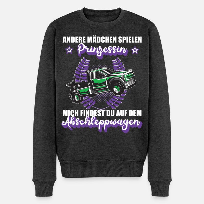 Abschleppwagen Abschleppdienst Mädchen Geschenk - Männer Premium Bio Pullover - Anthrazit meliert