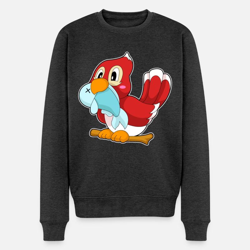 Poisson perroquet - Pull Premium bio Homme - anthracite chiné