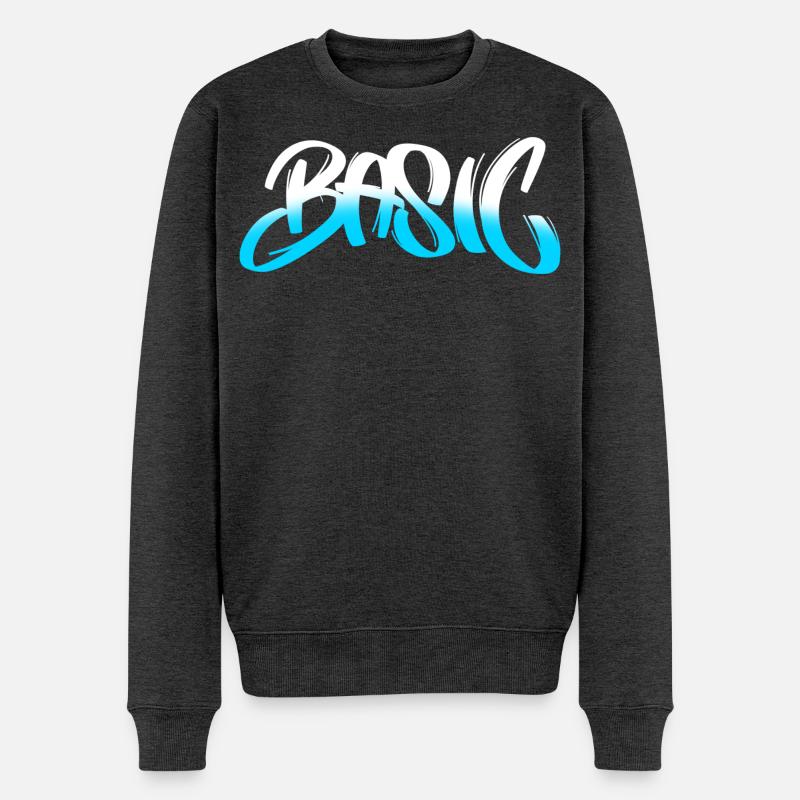 BASIC Graffiti Gradient - Männer Premium Bio Pullover - Anthrazit meliert
