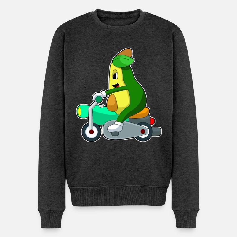 Avocado Motorrad - Männer Premium Bio Pullover - Anthrazit meliert